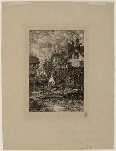 Belépés egy faluba, a Revue Fantaisiste-ból alkotó: Rodolphe Bresdin