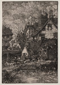 Bejárat egy faluba alkotó: Rodolphe Bresdin