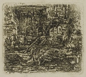 Egy parasztház belseje alkotó: Rodolphe Bresdin