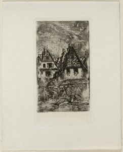 Piactér napernyőkkel alkotó: Rodolphe Bresdin