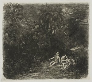 A fürdőzők a pálmák alatt alkotó: Rodolphe Bresdin