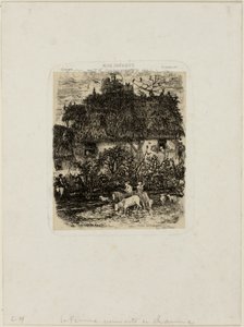 A nádtetős parasztház a Revue Fantaisiste-ból alkotó: Rodolphe Bresdin