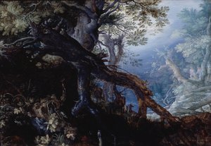 Erdő szarvasokkal, 1608-10 körül (olaj, tábla) alkotó: Roelandt Jacobsz. Savery
