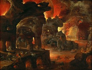 Orphee dans les Enfers – Orpheus az alvilágban – Roelant Savery (1576-1639). Olaj, fa, kb 1612-1615. Mérete: 27x35 cm. Művészettörténeti Múzeum, Vienne alkotó: Roelandt Jacobsz. Savery