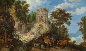 Táj az egyiptomi repüléssel, 1624.
