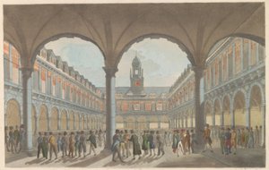 Tőzsde Amszterdamban, 1825 körül Az amszterdami tőzsde / La Bourse à Amsterdam (cím a tárgyon)