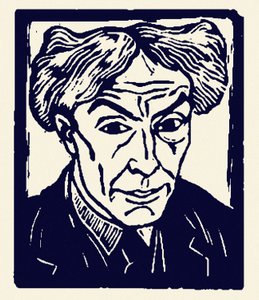 Roger Fry (1866 - 1934) önarcképe, 1921-es xilográfia.