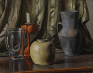 Csendélet gyertyákkal és cserépedényekkel alkotó: Roger Eliot Fry