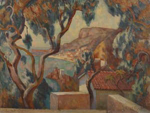 Kilátás a Cote d"Azur-ra, Menton, 1916 alkotó: Roger Eliot Fry