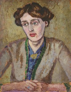Virginia Woolf (1882-1941) (olaj, fedélzeten)