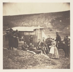 A 4. dragonyos gárda tábora, társasági ünnepség, franciák és angolok alkotó: Roger Fenton