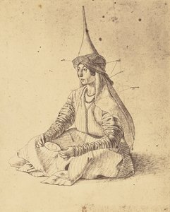[Ülő török nőt ábrázoló rajz Gentile Bellinitől] alkotó: Roger Fenton