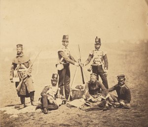 Fegyvereit gúlába állító angol gyalogság alkotó: Roger Fenton