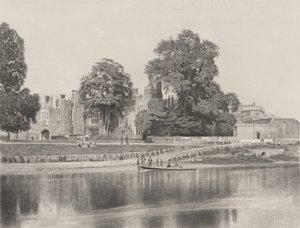 Hampton Court a Temzén alkotó: Roger Fenton