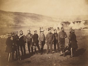 Burton őrnagy és az 5. dragonyos gárda tisztjei alkotó: Roger Fenton