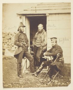 Sir Hy. Fk. Ponsonby (1825-1892) tábornok; Thomas Hook Pearson (1806-1892) tábornok; Frederick Markham (1805-1855) tábornok; a krími hadszíntéren készült alkotó: Roger Fenton