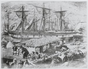 – A szarvasmarha-móló Balaklava kikötőjében alkotó: Roger Fenton
