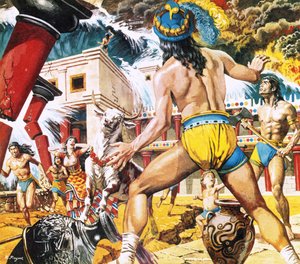 A Kréta egyik városát pusztító szökőár a Kr. e. 15. században alkotó: Roger Payne