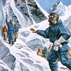 Az Everest meghódításának híre bejárta az egész világot. alkotó: Roger Payne