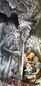 Tiresziasz figyelmezteti Odüsszeuszt a jövőre nézve. alkotó: Roger Payne