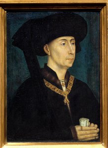 III. Burgundi Fülöp, Jó Fülöp (1396-1467) portréja Az Aranygyapjas Rend kitüntetését viseli. Roger (Rogier) van der Weyden (1400-1464) festménye 1445 Dim. 0,31x0,23 m Dijon, musee des Beaux Arts – II. Fülöp portréja alkotó: Rogier van der Weyden