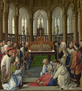 Szent Hubert exhumálása, 1430-as évek alkotó: Rogier van der Weyden