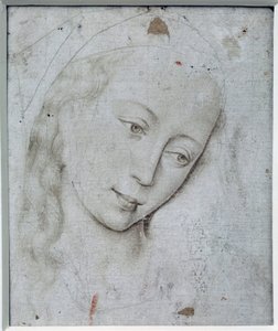 Szűz feje. Rogier (Roger) Van Der Weyden (1400-1464) rajza Ec. láng. alkotó: Rogier van der Weyden