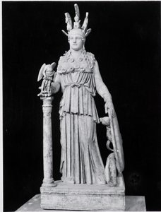 Athena Parthenos, Phidias 5. századi eredetijének másolata (i. e. 500-kb. 432 körül) (márvány) (f/w fotó) alkotó: Roman