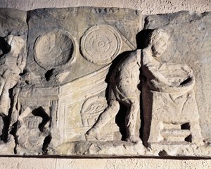 Kenyérkészítést ábrázoló dombormű, római, Kr.u. 2-3 alkotó: Roman