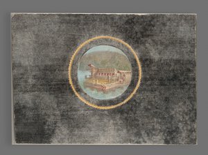 Fekete-föld freskótöredék tájjal Tondóban, i.sz. 50-79 (freskó) alkotó: Roman