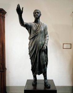 Aule Metele bronzszobra, a szónok (Arringatore), Pila-ból, Perugia, Olaszország, Kr.e. 80 körül. alkotó: Roman