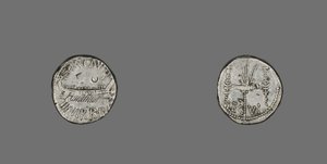 Gályát ábrázoló Denarius, ie 31 (ezüst) alkotó: Roman