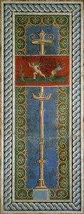 Eros, mint vadász, egy falmozaik részlete, feltárva Pompejiben alkotó: Roman
