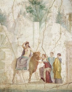 Freskó, amely Európa megerőszakolását ábrázolja, Pompeiiből, a római civilizációból alkotó: Roman