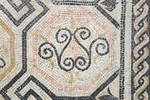 Geometrikus minta a Via san Rocchino domusból, Kr. u. 2. század (mozaik) alkotó: Roman