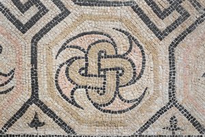 Geometrikus minta a Via san Rocchino domusból, Kr. u. 2. század (mozaik) alkotó: Roman