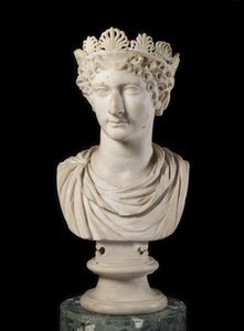 Kisebb Agrippina feje diadémmal (márvány)