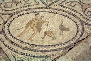 Herkules és a stymphaliai madarak a "Herkules háza" padlójáról (mozaik) alkotó: Roman