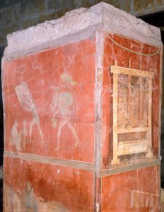 Olaszország, Nápoly, Museo Archeologico Nazionale, Dyers, festmény a pompeii Fullonica házból (UNESCO világörökségi lista alkotó: Roman