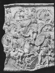 Lusius Quietus a mór lovasság parancsnoka, a Traianus-oszlopból vett gipsz, Kr.u. 110-113 (gipsz) alkotó: Roman