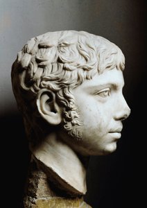 Elagabalus vagy Heliogabalus márványfeje (Marcus Aurelius Antoninus vagy Heliogabalus) (i.sz. 204-222) - Róma, Musei Capitolini - Elagabalus császár (204-222) feje, más néven Heliogabalus (Varius Avitus Bassianus) - Márványszobor - Musei Capitolini Róma alkotó: Roman