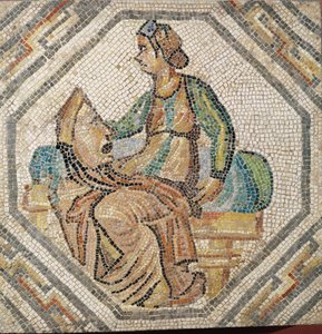 Melpomene, a tragédia múzsája egy Augusta Treverorum-i villából (mozaik) alkotó: Roman