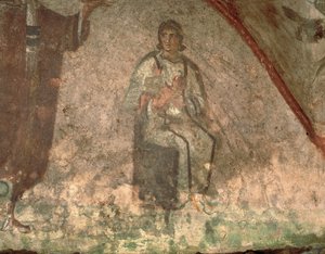 Anya és gyermeke, Cubiculum of the Velatio (freskó) alkotó: Roman