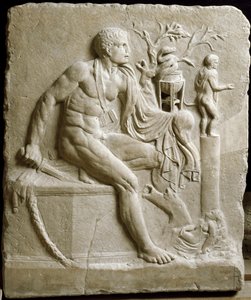Orestes tanácsot ad Apolló jósdájának Delphiben (márvány) alkotó: Roman