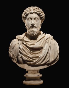 Marcus Aurelius császár arcképe mellszobra, i.sz. 170-180 körül (márvány) (lásd még: 2819510-13) alkotó: Roman
