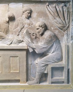 Adószedőt ábrázoló dombormű a mauzóleumból alkotó: Roman