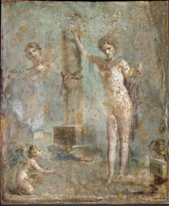 Római művészet: „Narcissus” „Pompeii freskója, Nemzeti Régészeti Múzeum, Nápoly alkotó: Roman