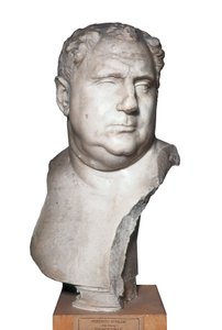 Római művészet: „Vitellius (15-69) római császár mellszobra” 2. század (márvány) alkotó: Roman