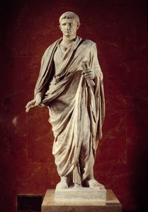 Római művészet: Augustus császár (CESARE AUGUSTO) szobra (Kr. e. 63-i.sz. 14) 1. század. Velletritől. Párizs, Louvre Múzeum alkotó: Roman