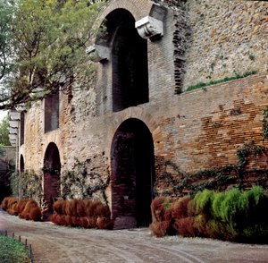 Római művészet: kilátás a domus aureára vagy a Doree-házra: az ókori Róma császári palotája, amelyet Neron épített. Róma, Olaszország alkotó: Roman